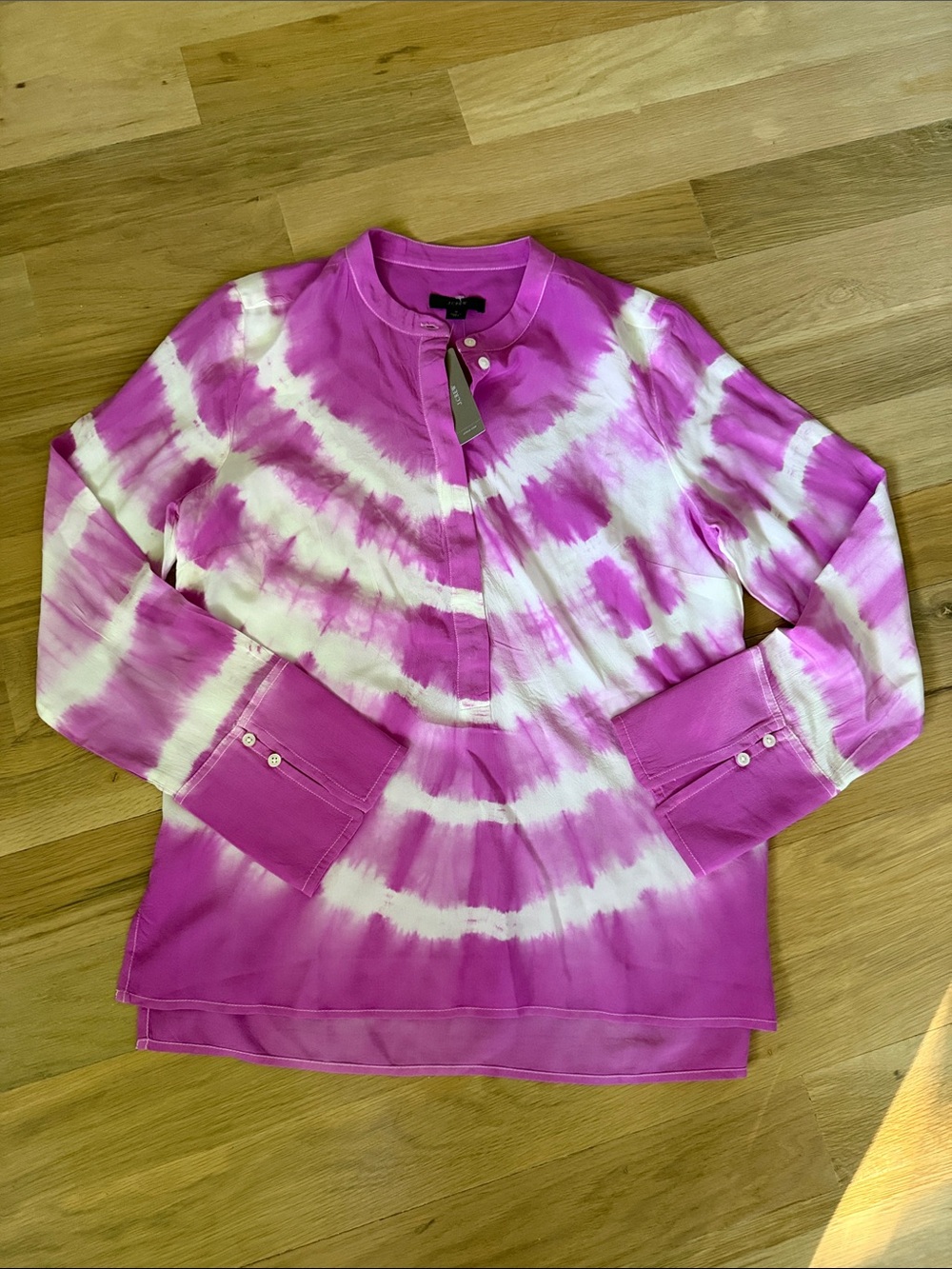 J.Crew 100% Silk Tie-Dye Popover Blouse